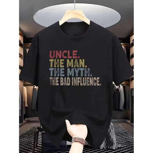 Men's Casual Graphic T-Shirt - Short Sleeve Classic Round Neck Tee, 1 Pack