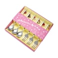 thumbnail image 3 of Juego de cucharas y tenedores navideños, cucharas para mezclar y revolver, cucharas de postre de acero inoxidable plata, 3 of 9