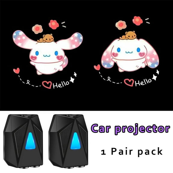 New Cartoon Car Dynamic Welcome Light, Cute Cinnamoroll Projector Decorative Light, Car modification Wireless Door Opening Light