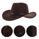 thumbnail image 1 of WRITWAA Sombrero Cowboy Unisex De Fieltro Café Con Ancha Para Fiestas Y Cosplay, 1 of 8