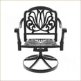 thumbnail image 5 of Patio Dining Set 7-Piece All-Weather Cast Aluminum, 6 Swivel Chairs & Rectangular Table for Outdoor Backyard | Black | Aluminum, 5 of 11