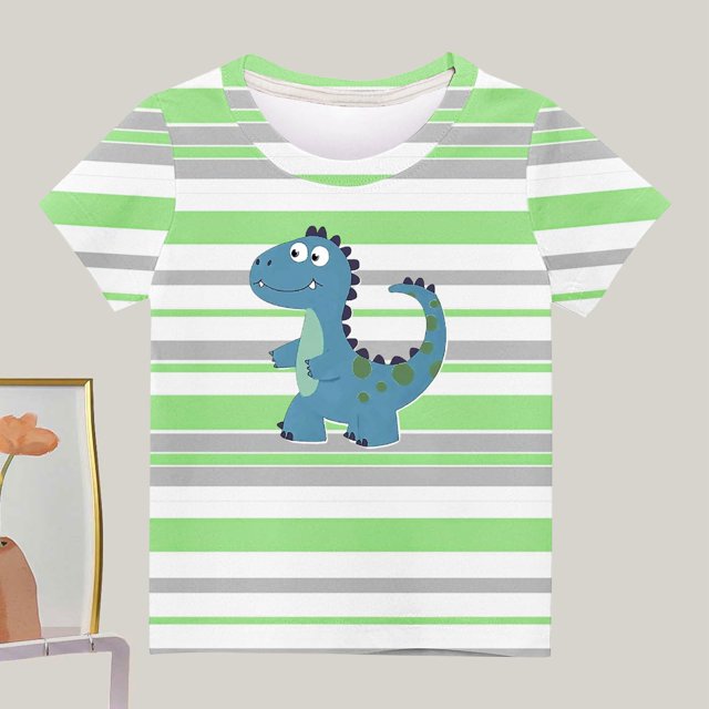 Boys' Fashion Casual Letter Printed Round Neck Short Sleeve