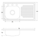 thumbnail image 2 of Fregadero Cocina Empotrar 1 Tina 76x44x14 M402 Der EB Tecnica linea Mark, 2 of 3