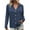 Navy, variant on Women's Blouses Long Sleeve Crew Neck Plus Size Solid Color Button Up Open Front Shirts Women's Fashion Casual Loose Blouse Gifts for Women White M