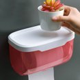 thumbnail image 4 of Soporte de papel higiénico Toystoory para baño Caja de soporte de papel WC de plástico montaje en pared rojo, 4 of 6