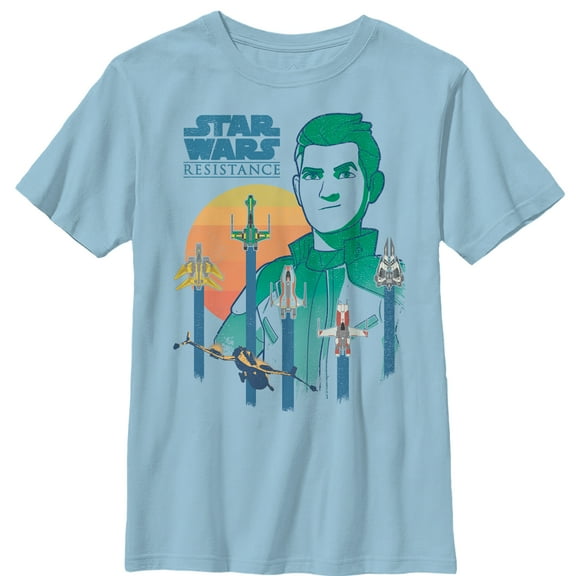 Boy's Star Wars Resistance Kaz Ship Launch Graphic Tee Light Blue Small