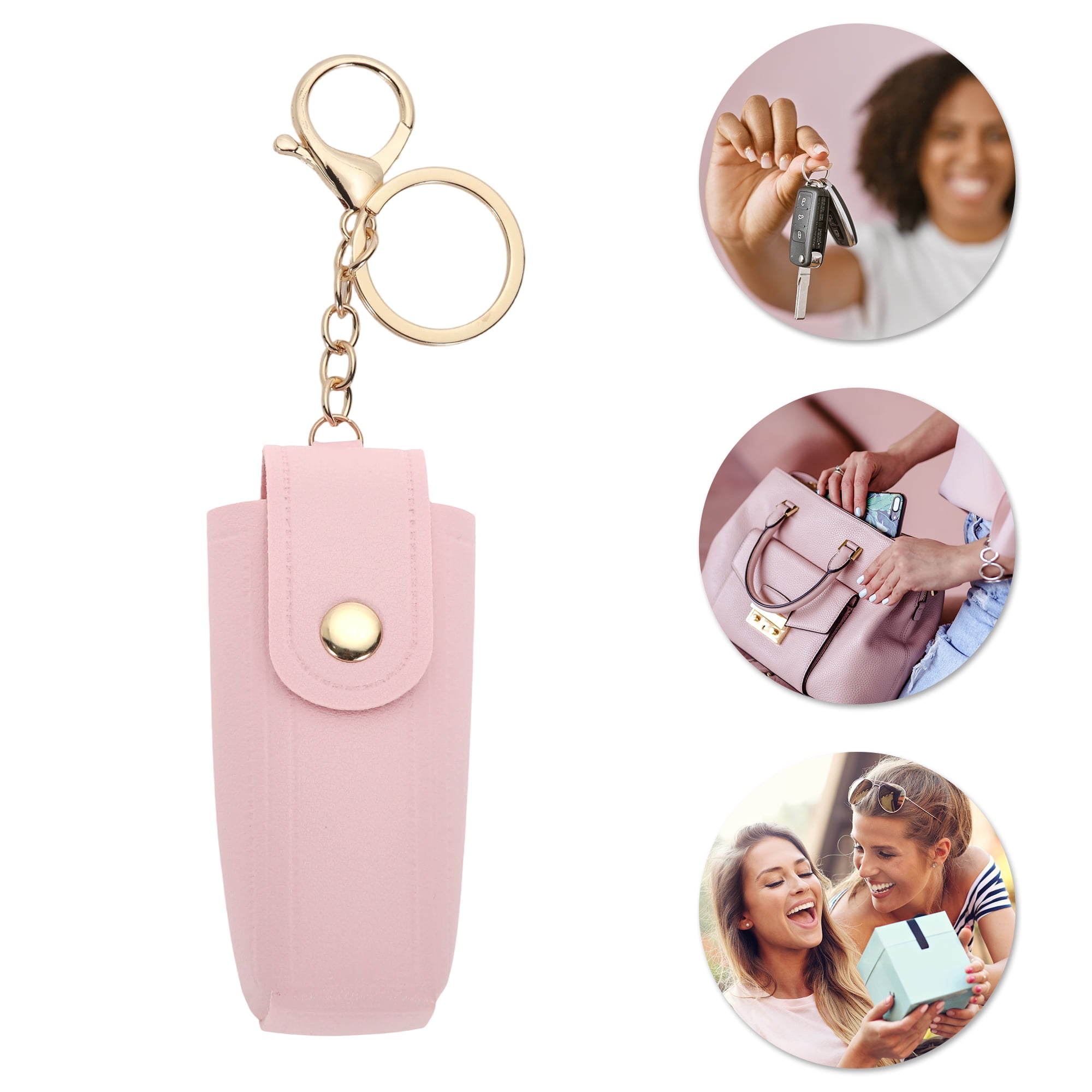 Unique Bargains Colorful Lipstick Bag Handbag Charms Keychains 1 Piece Pink