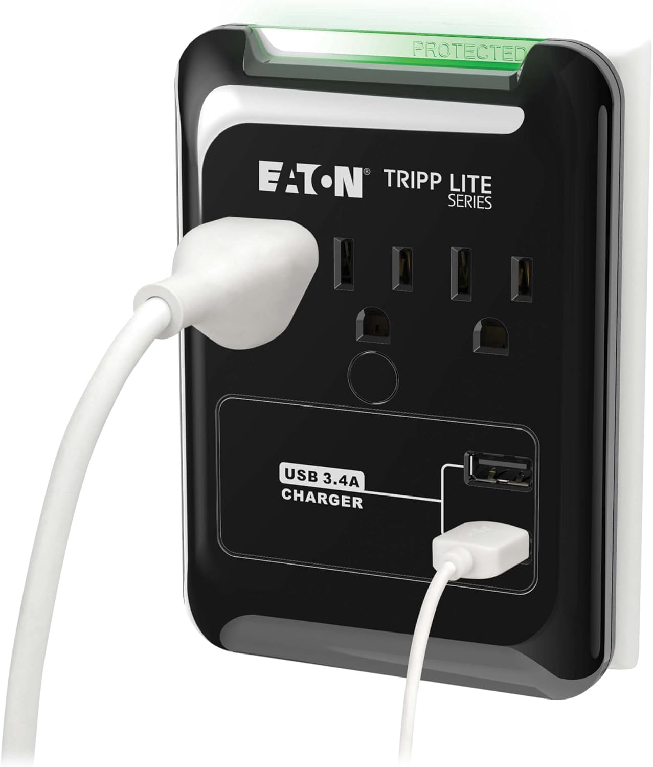 Eaton Series SK30USB 3 Outlet Extender Sur Protector Power Strip with 2 USB Charging Ports, 540 Joules, Portable Travel Multi Plug Wall Outlet