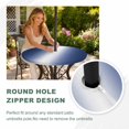 thumbnail image 4 of Round Outdoor Tablecloth with Umbrella Hole and Zipper, Navy Blue Ombre Tablecloth with Elastic Waterproof, Aesthetics Modern Abstract Art Gradient Patio Table Covers for 36" - 44" Pool Tables, 4 of 9