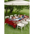 thumbnail image 5 of 54x80 Inch Outdoor Tablecloth with Umbrella Hole Zipper Rectangle Red Father's Day Rectangular Tablecloths Outside Waterproof Checkered Farmhouse Art Plaid Patio Table Cloth Cover for Picnic Party, 5 of 8