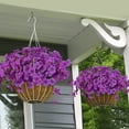 thumbnail image 4 of ZOELNIC Artificial Flowers Outdoor 6 Bundles UV Resistant Fake Flowers for Outside No Fade Faux Plastic Plants Garden Porch Window Box Decorating (Purple), 4 of 12
