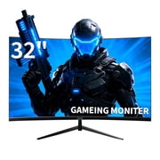 ZZA 32 inch 300HZ Curved Gaming Monitor, QHD 2560 * 1440 PC Monitor, 1500R, Refresh Rate, VA Display, AMD FreeSync , 120% sRGB Color Gamut,HDMI 2.1/DP1.4
