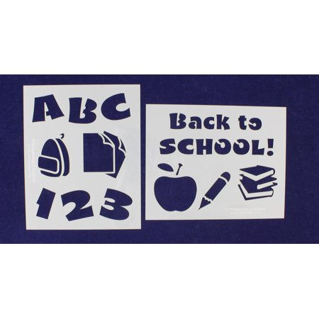 Back To School Stencils - 2 Piece Set - 8 x 10 Inches - Walmart.com