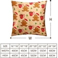 thumbnail image 6 of Christmas Gingerbread Man Decorative Throw Pillow Covers 18x18 Set of 2 Cute Candy Cane Hot Cocoa Xmas Tree Print Pillow Cases Orange Christmas Pillowcases Winter Holiday Decor for Home Couch, 6 of 6