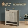 thumbnail image 2 of ARKANTOS Fluted Shoe Cabinet 3 Level Adjustable Shelf and 2 Doors Light Gray Oak, 2 of 6