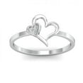 thumbnail image 2 of Solid Silver Heart Shaped Ring Moissanite Ring Passionate Love Ring, Gift Ring for Beloved, 2 of 4
