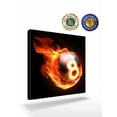 thumbnail image 2 of Flame Billiards Canvas Wall Art, Sports Black Background Abstract Art Framed Wall Decor Modern Artwork Prints Painting for Living Room, Bedroom, Kitchen & Cafe Decor 24x24 Inch, 2 of 9
