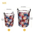 thumbnail image 5 of Balery Hawaiian Style Round Laundry Basket with Handles Waterproof Freestanding Laundry Hamper for Clothes Toys in the Dorm and Family-Small, 5 of 8