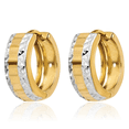thumbnail image 3 of 14K Solid Yellow Gold Round Huggie Small Hoop Earrings, 3 of 10