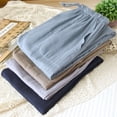 thumbnail image 4 of Hrsba Mens Sleep Pants,Summer Casual Solid Color Gauze Elastic Waist with Pockets Mens Pajama Bottoms for Home, 4 of 4