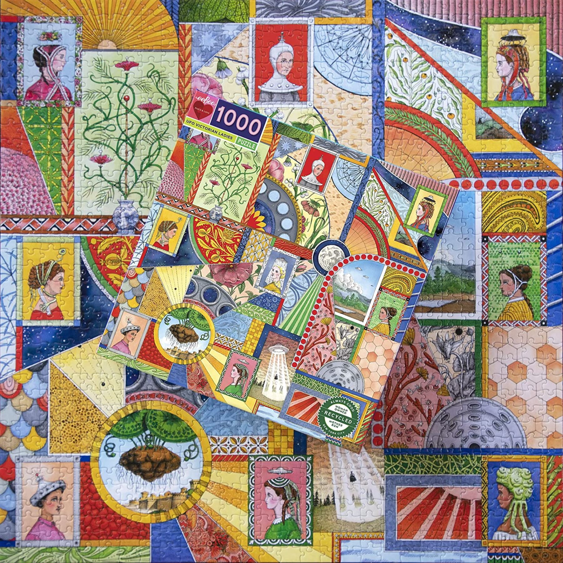 Eeboo 1000 Piece Puzzle for Adults or Kids, Colorful Design Jigsaw Puzzles