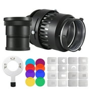 Carevas Optical Snoot,With 40mm F2.4 Conical Condenser Art Shaped Beam With Slot Adapter 16pcs Special Shaped Beam F2.4 Lens Slot Lens Slot Adapter Art Special Shaped 8pcs Color Filters