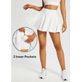 thumbnail image 3 of BALEAF Women's Tennis Skirts High Waisted Tummy Control Flowy Pleated Golf Skorts Skirts for Women Lightweight with Shorts 2 Inner Pockets White L, 3 of 6