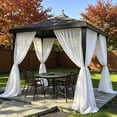 thumbnail image 4 of Waterproof Outdoor Curtain 8.8 x 5.3 Ft - Sunlight Blocking Window Treatment Drapes Mesh Curtains for Home Bedroom Living Room Patio Porch Pergola Cabana Gazebo, White, 4 of 6