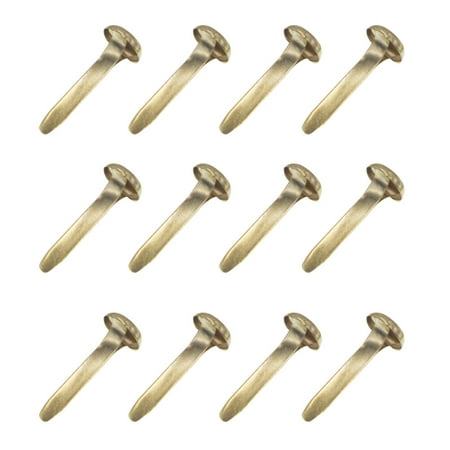 

100pcs 8x16mm Mini Round Brads Two-legged Horn Nails Children DIY Materials (Golden)