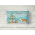 thumbnail image 2 of Carolines Treasures BB2980PW1216 English Bulldog Merry Christmas Tree Canvas Fabric Decorative Pillow, 12H x16W,, 2 of 3