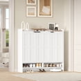 thumbnail image 2 of Homfa 7-Tier Shoe Cabinet with 3 Doors, 47.9” Wide Shoe Rack with 4 Adjustable Shelves, Shoe Organizer Cabinet for Entryway Living Room, White, 2 of 7