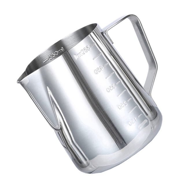 Ounissouiy FenKicyen, bonita taza medidora de acero inoxidable, jarra para espuma de leche, jarra de café, nueva herramienta artesanal para café Cocina y Comedor