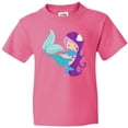 thumbnail image 3 of Inktastic Mermaid and Dolphin, Mermaid with Purple Hair Youth T-Shirt, 3 of 5