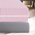thumbnail image 6 of 100% Egyptian Cotton L Shape Zipper Mattress Cover, 800 TC, 21 Inch Deep Pocket King Size (76x80), Stripe Light Pink, 6 of 6