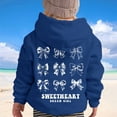 thumbnail image 4 of SonxaHe Toddler Girls Hooded Sweatshirts Bow Prints Long Sleeve Oversized Casual Winter Pullover Hoodie Blue,Sized 4-5, 4 of 4