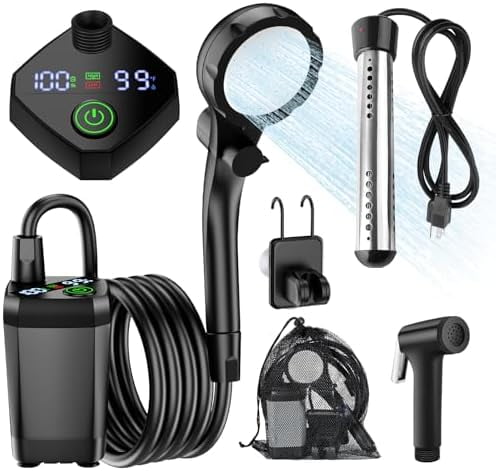 Portable Camping Shower With USB Rechargeable Battery - Handheld Outdoor Shower Pump For Camping & Travel - View #3