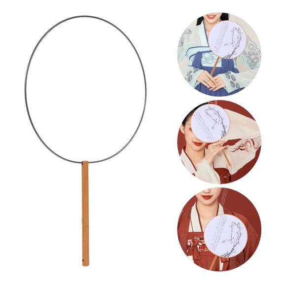 GOOHOCHY 5pcs Folding Fan Frame Foldable Fan Ribs Fan Making Frame Diy Hand Fan Material Handheld Fan Repair Kit For Crafts Handmade Folding Fans Accessories (Round)