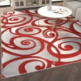 thumbnail image 3 of Emma + Oliver 8'x10' Olefin Accent Rug with Modern Swirl Sculpted Design in Red and Gray with Natural Jute Backing, 3 of 7