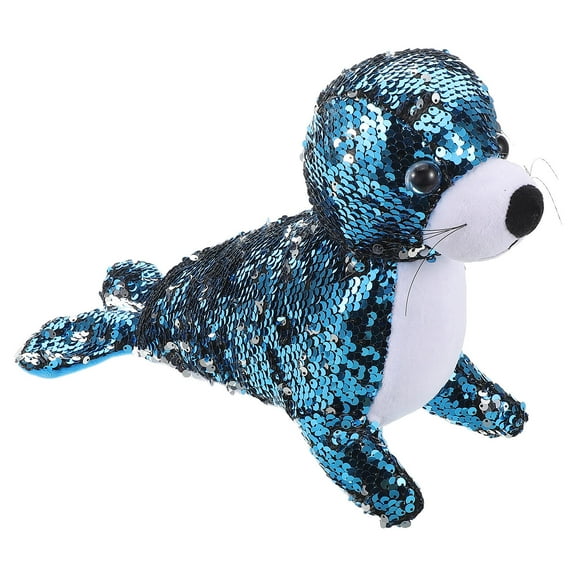 MUSEYA Plush Ocean Animal Sea Lion with Reversible Sequins and Soft Comfortable Material