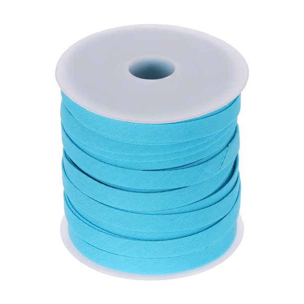 Cinta Sesgada Uxcell para Coser, Doble Pliegue de 1/5 Pulgadas 25 Yardas - (Copo de Nieve Azul)