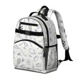 thumbnail image 2 of Football and Tennisball White Pattern Cute School Backpack Bag for School with Padded Back and Adjustable Shoulder Straps 15.25"x11.5"x5.25", 2 of 5