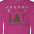 thumbnail image 4 of Inktastic Let's Get Lit Christmas Tree Faux Ugly Sweater Long Sleeve T-Shirt, 4 of 5