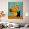 thumbnail image 4 of Hilo de bordar de algodón ecológico completo, obra de arte de punto de cruz de gato de 11CT, 40x50cm, negro, 4 of 9