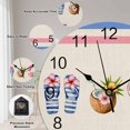 thumbnail image 6 of Wall Clock 14 inch Watercolor Slippers Coconut Battery Operated Clocks Silent Non-Ticking Wallclock Swimming Ring Round Decorative Wall Clocks for Home Office School, 6 of 8