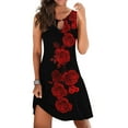 thumbnail image 6 of Women's Dress Fashion Casual Dresses Daily Wear Loose Sleeveless Floral V-Neck Hollow Out Female Sundress Lady Beach Elegant Women Clothes Stylish, 6 of 6