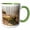 Green/White, variant on 3drose, Boulders in Profile in Monte Sano State Park, 11oz Two-tone Green Mug