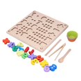 thumbnail image 1 of Number Shape Puzzle, Smooth Surface Wooden Peg Board Bead Game Math Skills Development With Silicone Bowl For Nursery ANGGREK Otros, 1 of 8