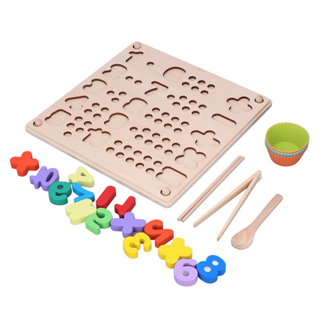 Number Shape Puzzle, Smooth Surface Wooden Peg Board Bead Game Math Skills Development With Silicone Bowl For Nursery ANGGREK Otros