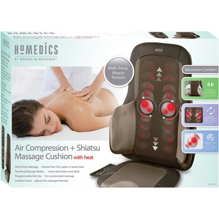 HoMedics Air Compression + Shiatsu Massage Cushion with Heat, MCS-775H