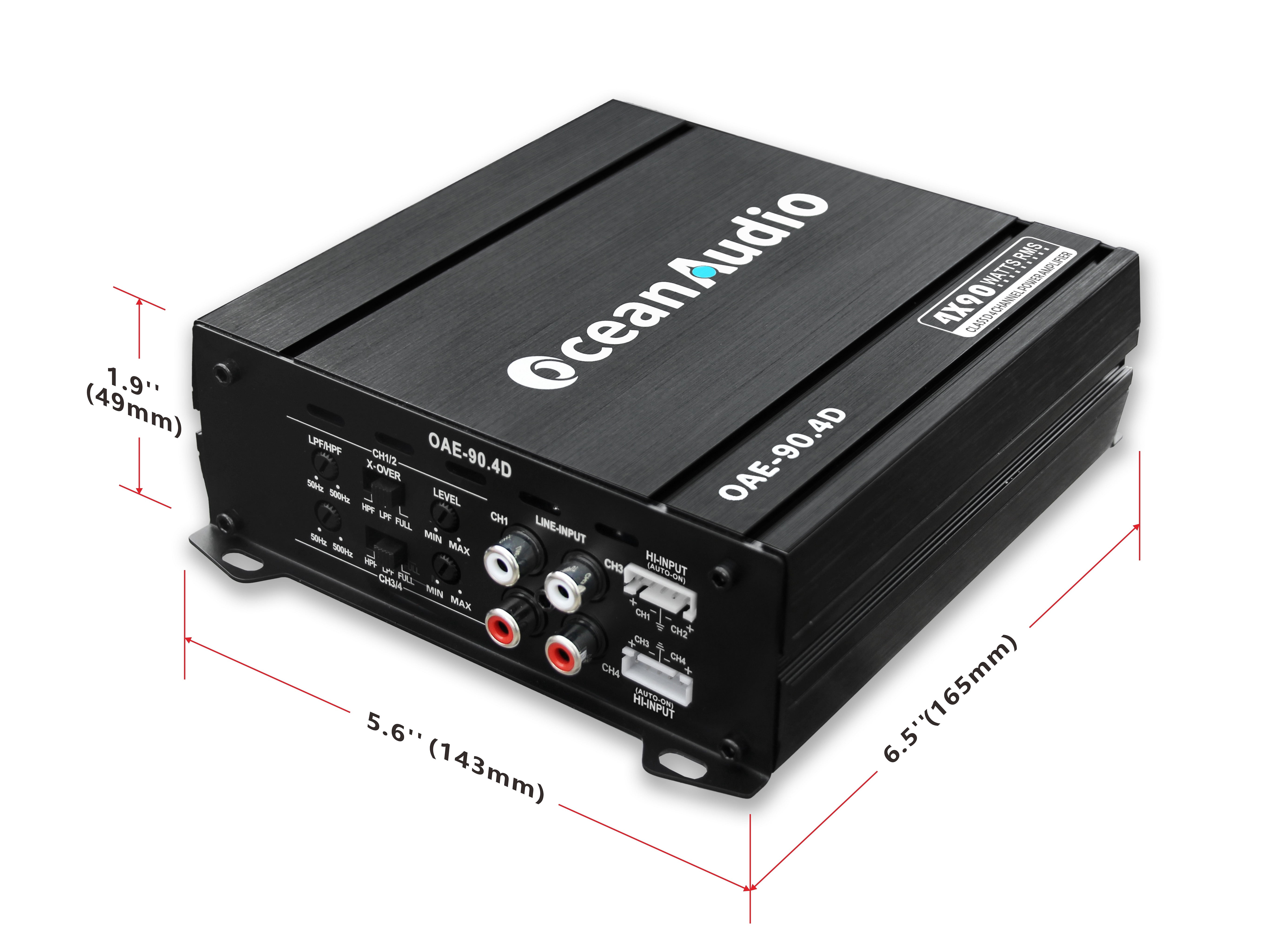 OceanAudio Car 4 -Channel Vehicle Audio Amplifier Max 720W